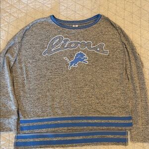 Detroit Lions Women's Gray and Blue Sweatshirt
